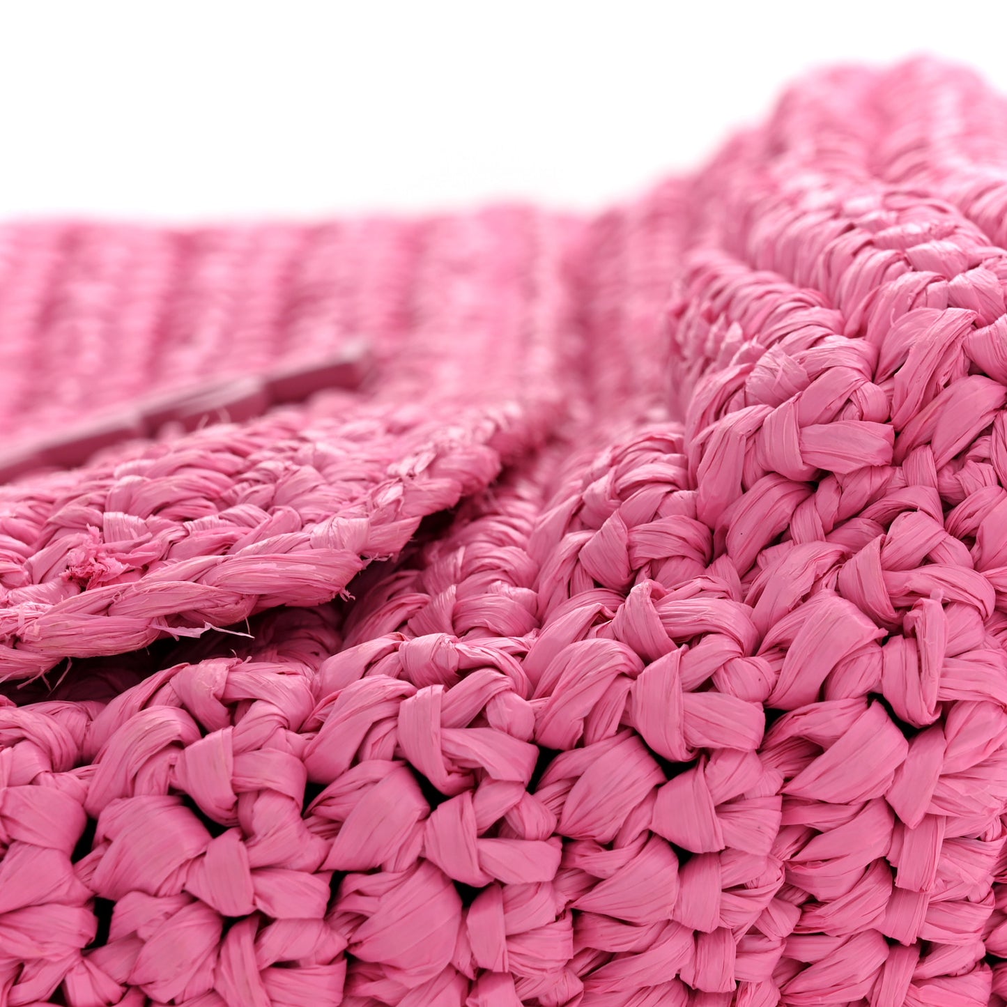 Raffia Calfskin Monogram Medium Niki Chain Satchel Bright Pink