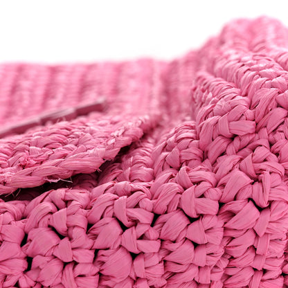 Saint Laurent Raffia Calfskin Monogram Medium Niki Chain Satchel Bright Pink 12 of 13