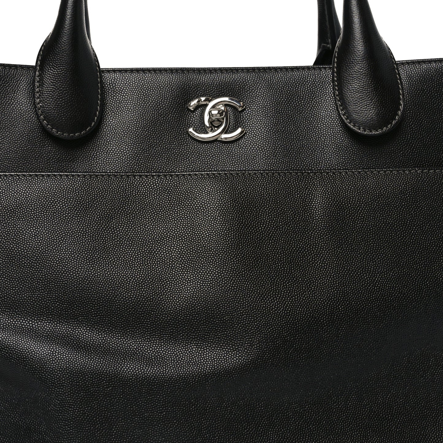 Caviar Medium Cerf Executive Shopper Tote Black