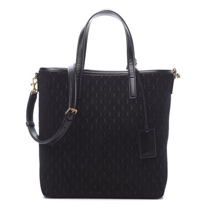 Saint Laurent Suede Monogram Embossed Toy Shopping Bag Black 1 of 9