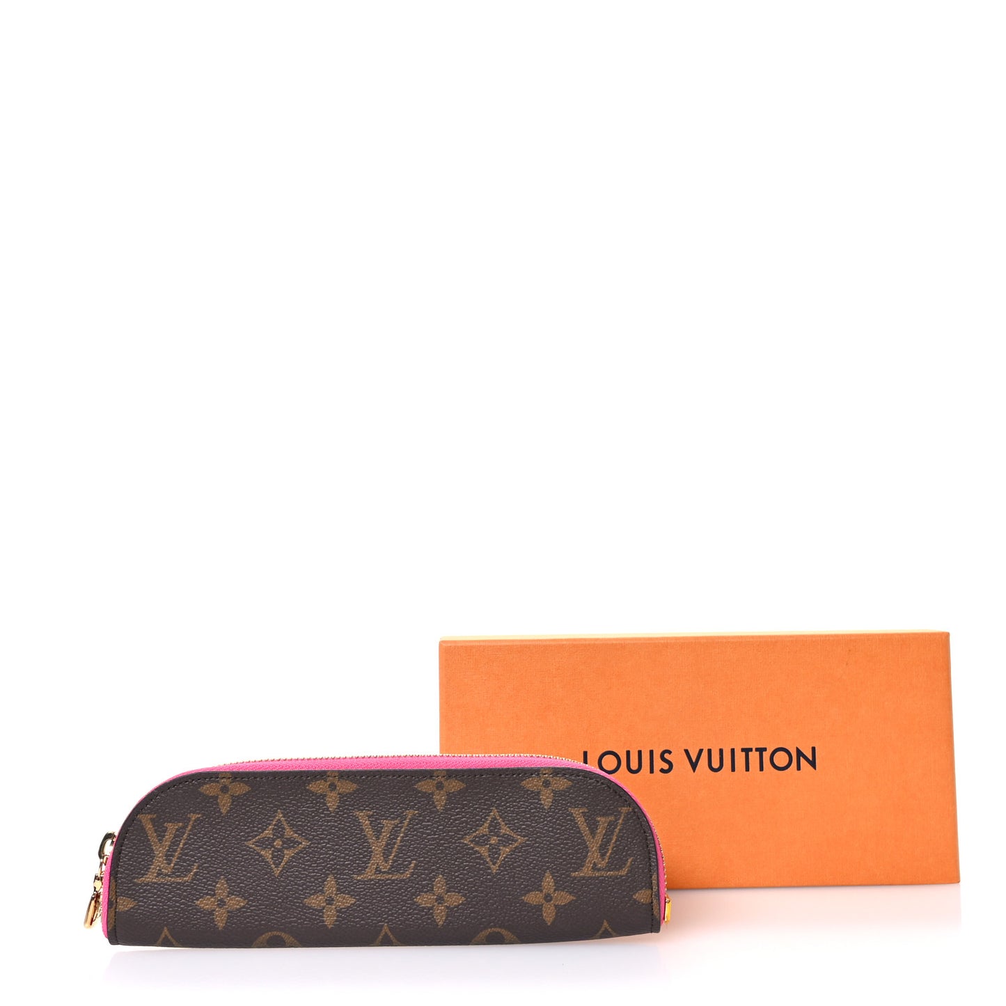 Monogram Charlotte Pencil Pouch Fuchsia