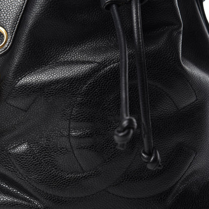 Chanel CC Stitched Drawstring Bucket Bag Black 12 of 12
