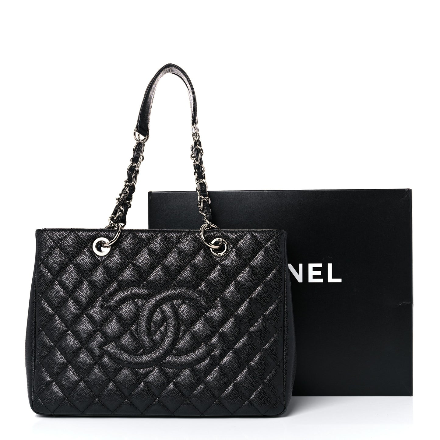 Caviar Quilted Grand Shopping Tote GST Black