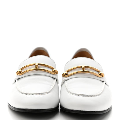 Hermes Calfskin Womens Colette Loafers 37 White 2 of 11