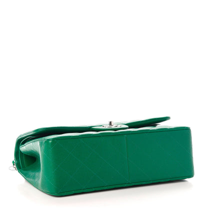 Chanel Caviar Quilted Jumbo Double Flap Green 4 of 10