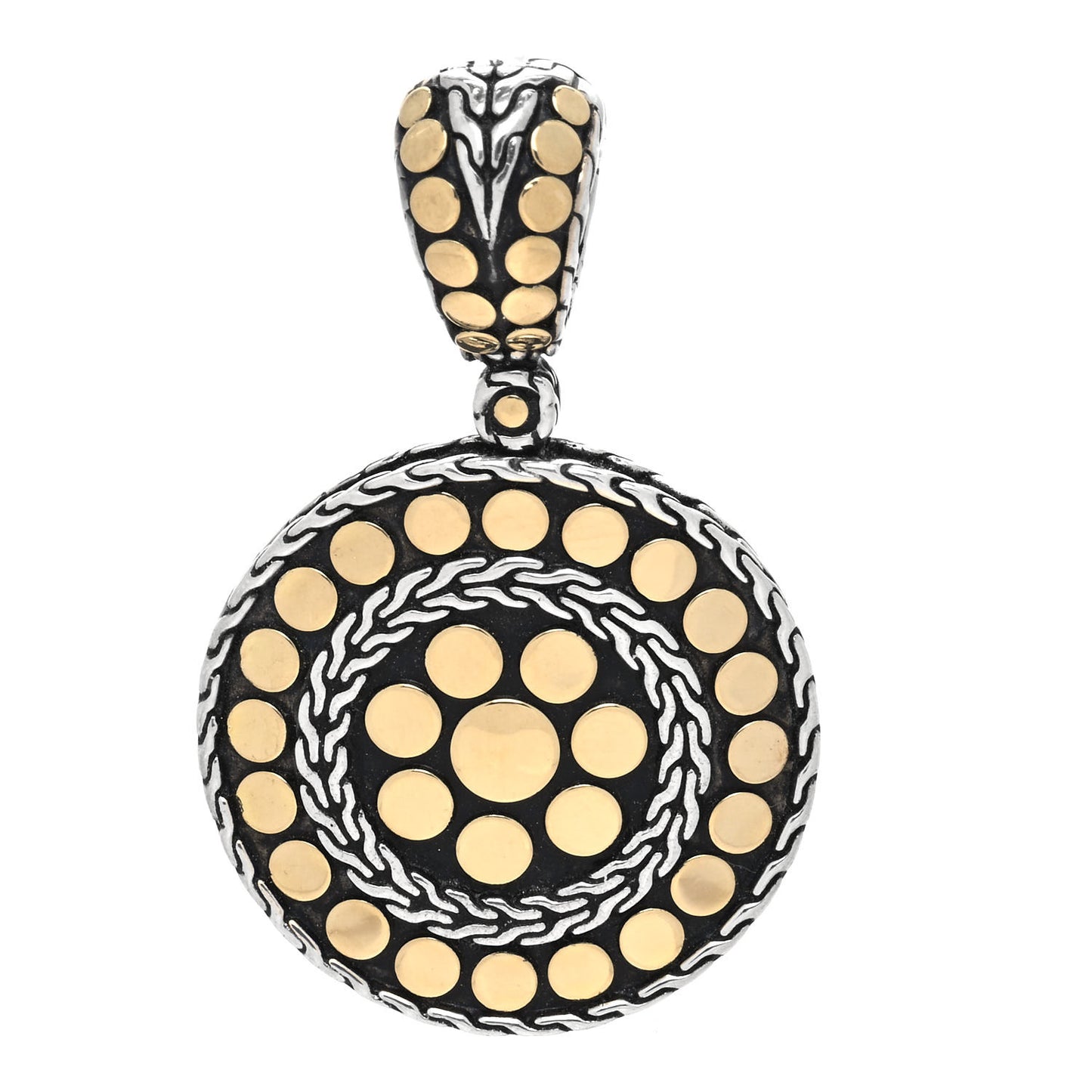 Sterling Silver 18K Yellow Gold Dot Enhancer Pendant