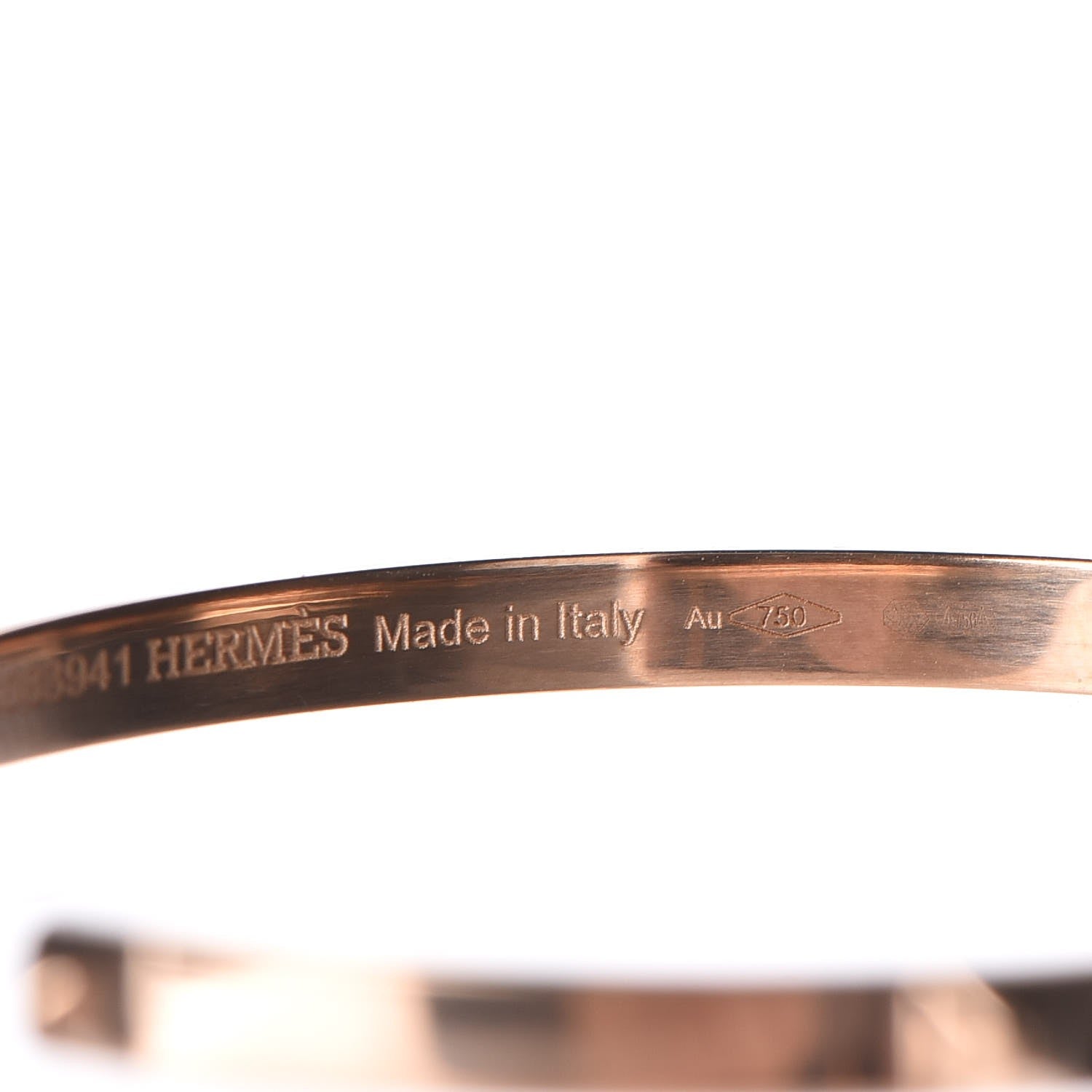Hermes 18K Rose Gold Mini Clous Hoop Earrings 5 of 6
