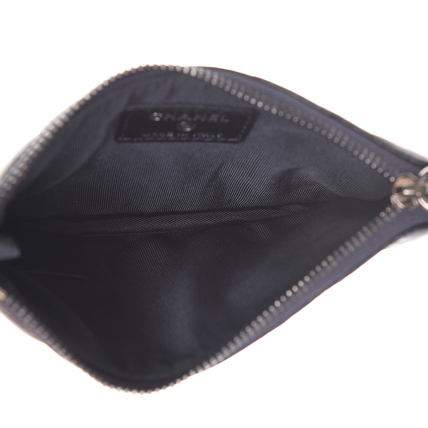 Lambskin Chevron Quilted Studded Small Cosmetic Case Dark Navy
