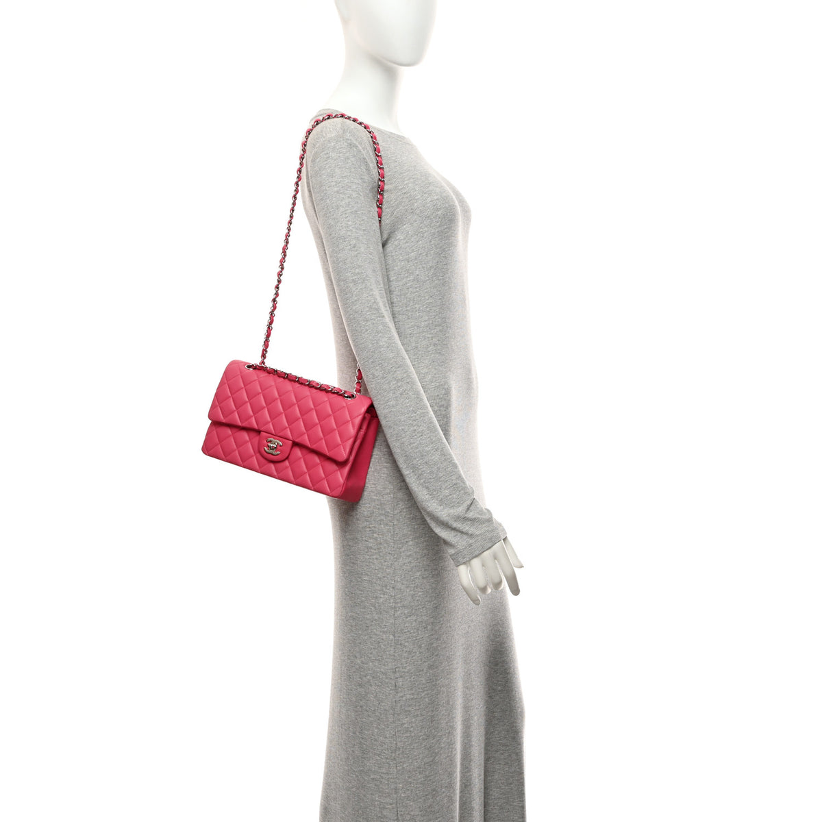 Chanel Lambskin Quilted Medium Double Flap Pink 2 of 10