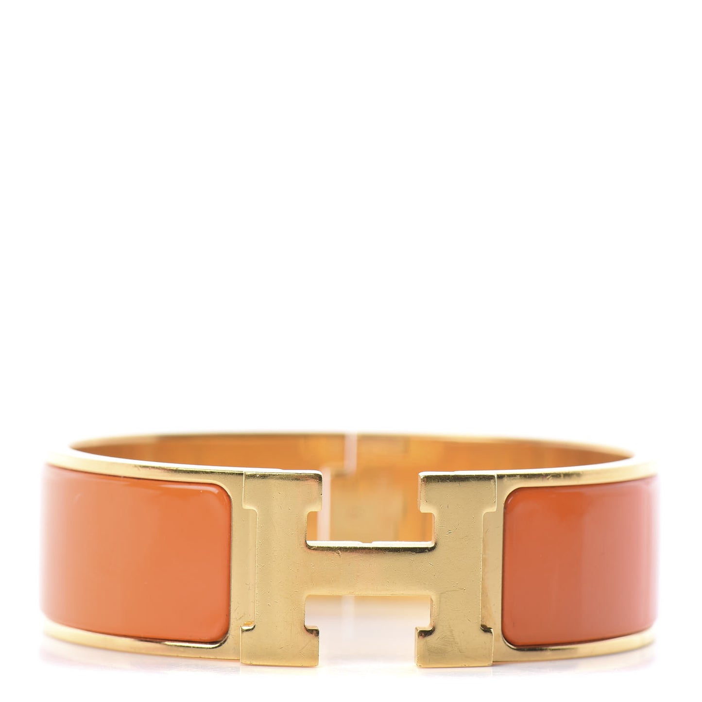 Enamel Wide Clic Clac H Bracelet GM Orange