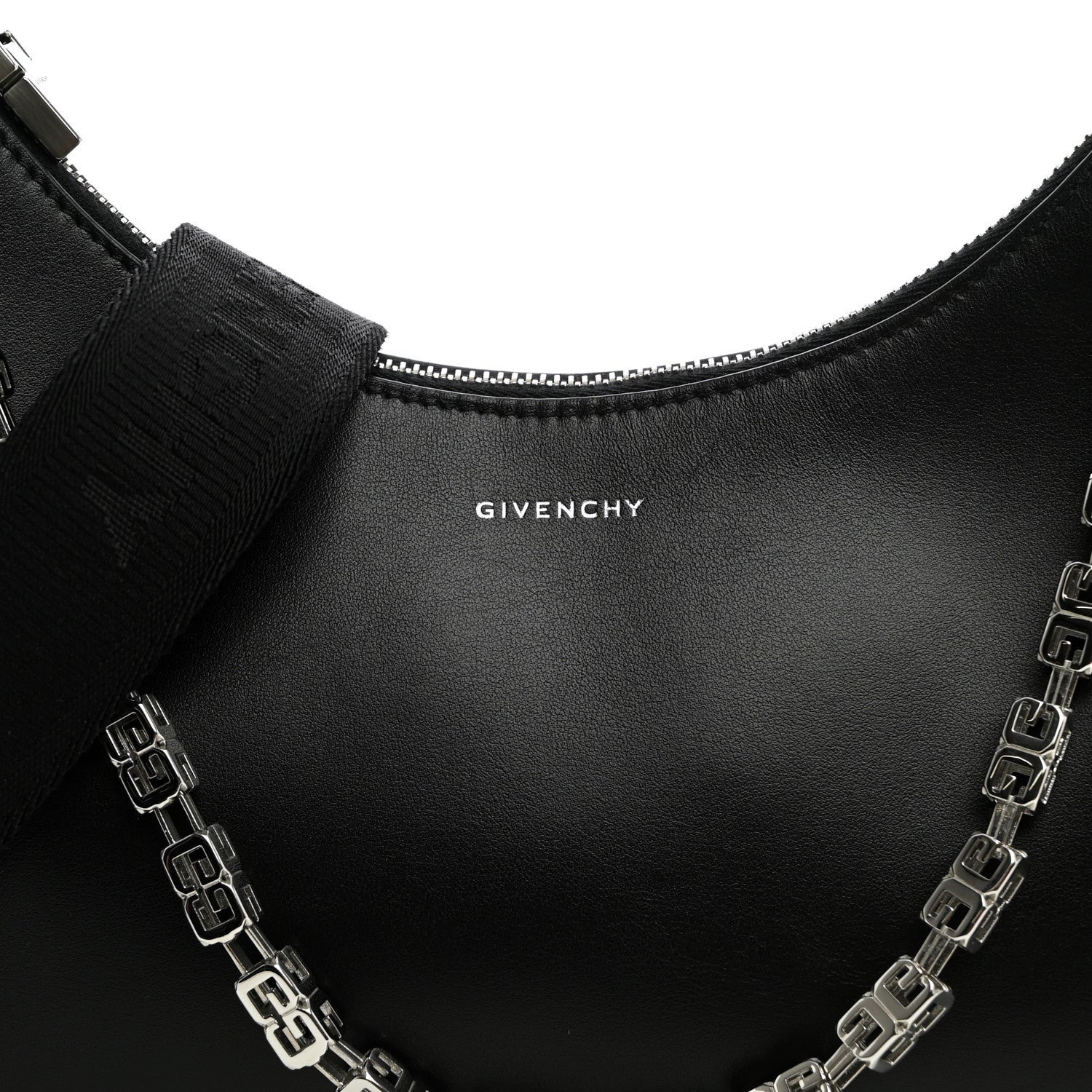 Givenchy Smooth Calfskin Small Moon Cut Out Shoulder Bag Black 8 of 10