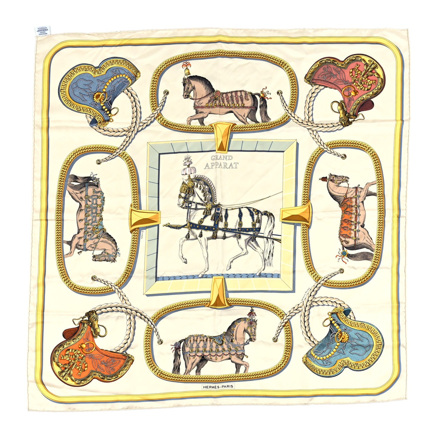Silk Grand Apparat Forever Scarf 90 Creme Gold Multicolore