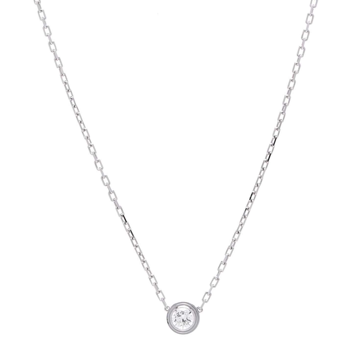 18K White Gold Diamond LM D'Amour Pendant Necklace