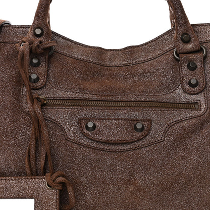 Balenciaga Metallic Craquele Calfskin Classic Hardware City Bronze 7 of 9