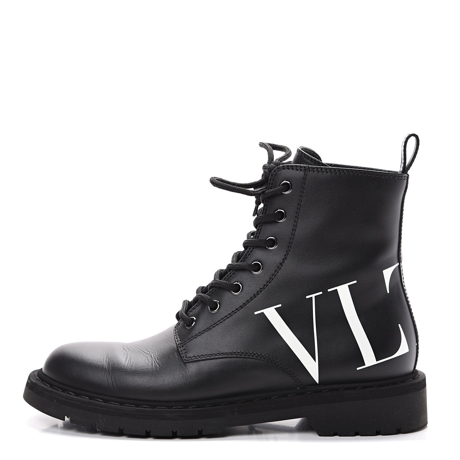 Valentino Garavani Calfskin VLTN 20mm Combat Boots 39.5 Black White 1 of 9