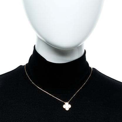 Van Cleef & Arpels 18K Yellow Gold Mother of Pearl Vintage Alhambra Pendant Necklace 5 of 5