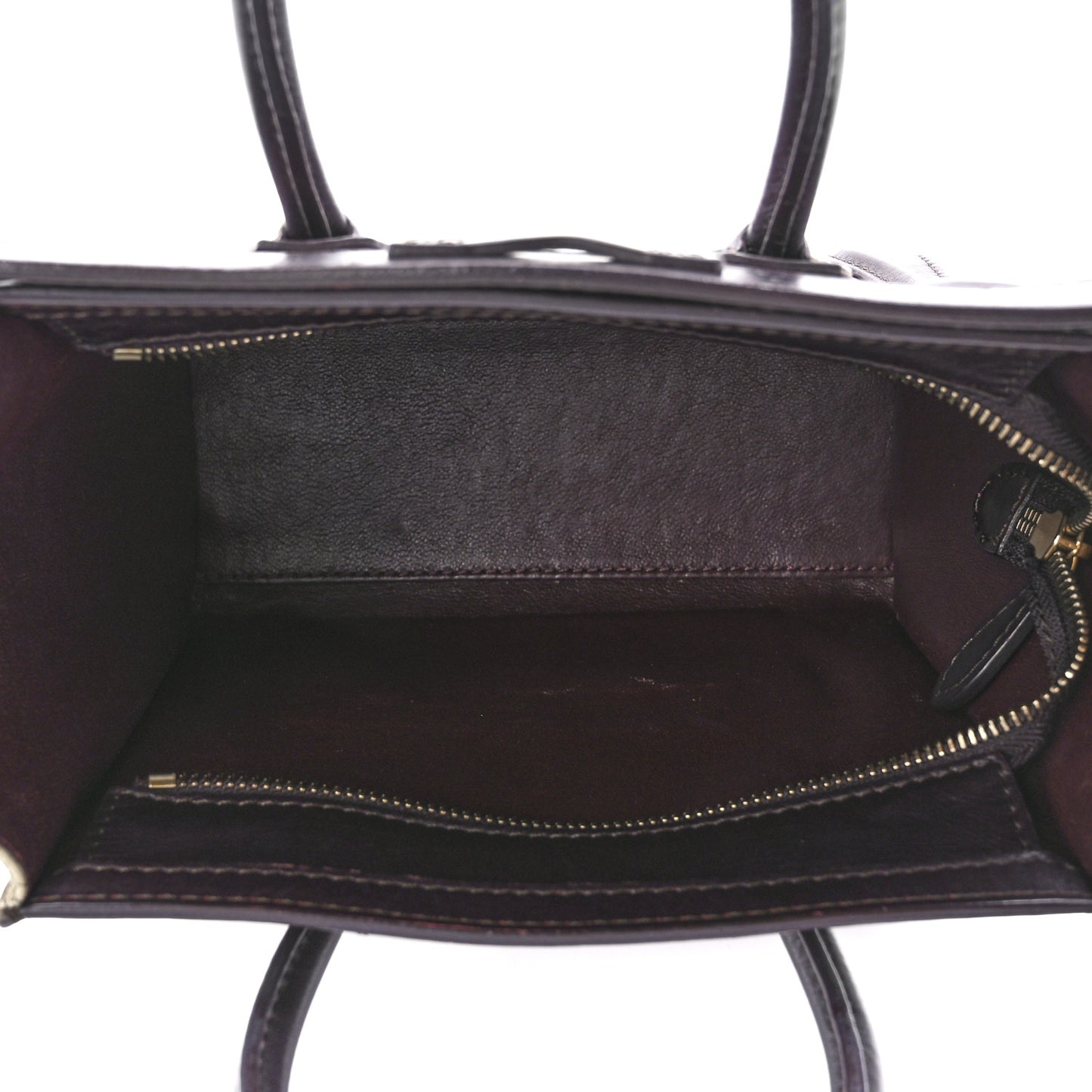 Calfskin Suede Nano Tri-Color Luggage Burgundy