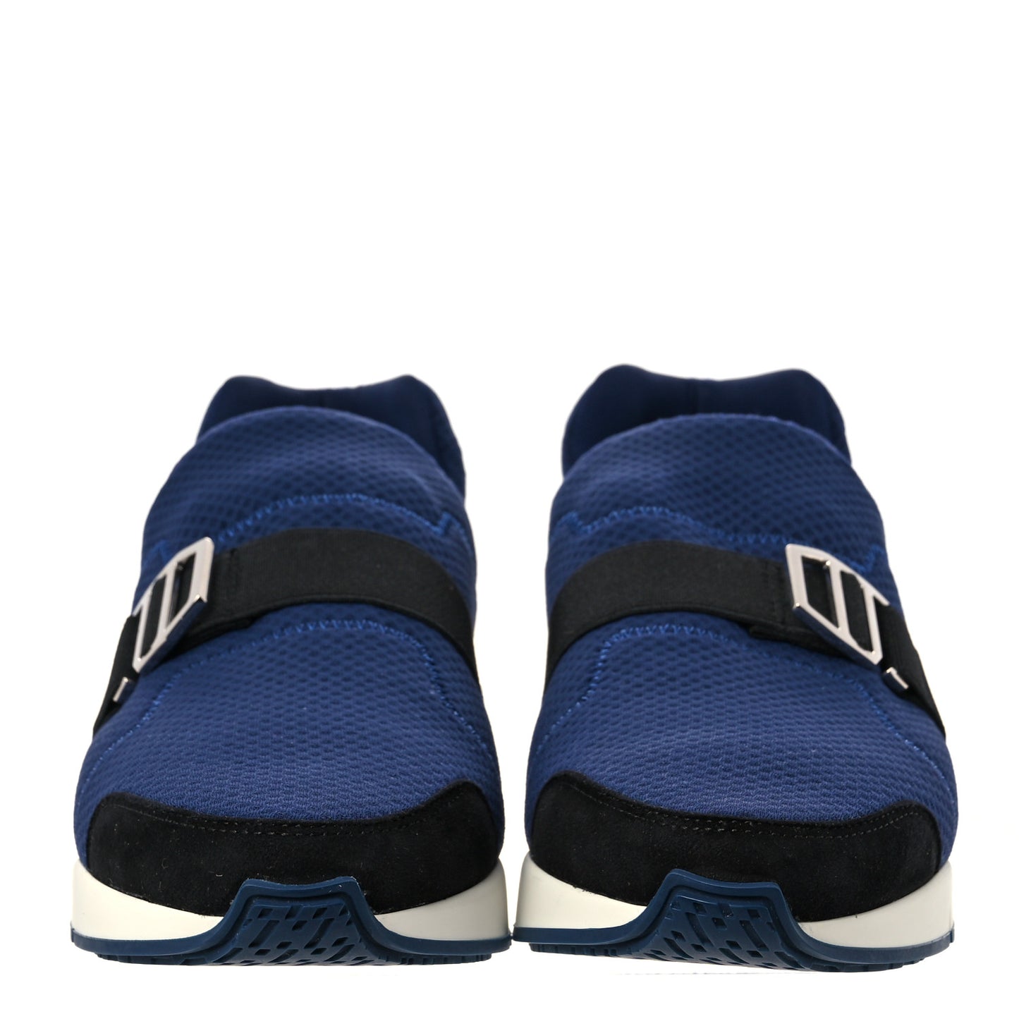 Technical Canvas Calfskin Run Sneakers Bleu Diplomatique