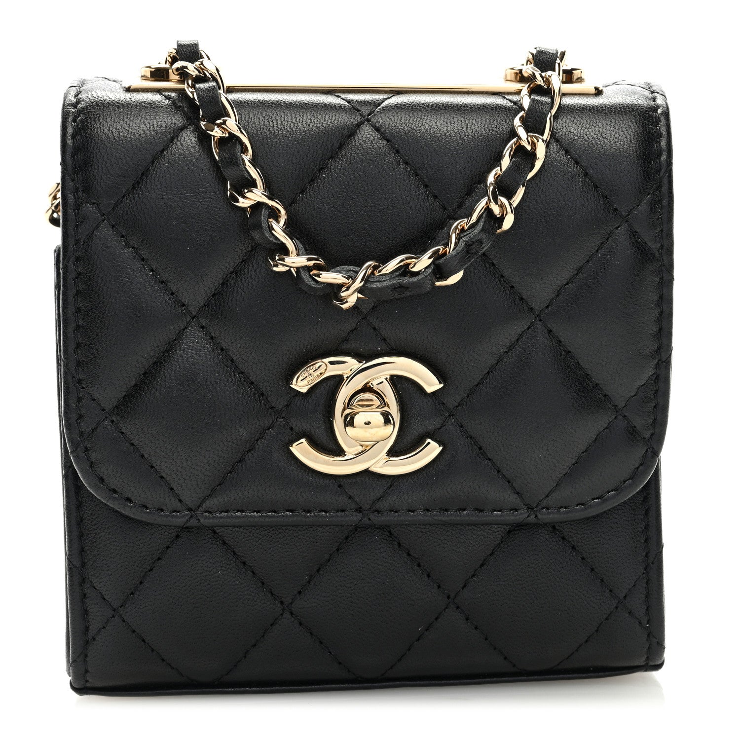 Chanel Lambskin Quilted Mini Trendy CC Chain Wallet Black 1 of 9