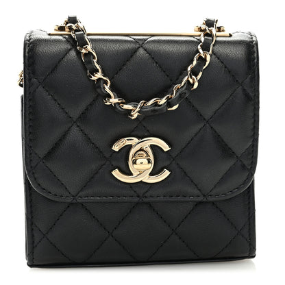 Chanel Lambskin Quilted Mini Trendy CC Chain Wallet Black 1 of 9