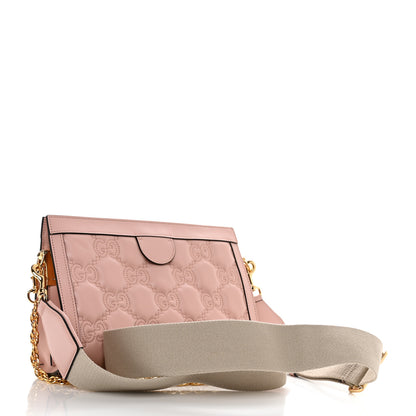 Gucci Calfskin GG Matelasse Small Slim Chain Shoulder Bag Perfect Pink Natural 3 of 10
