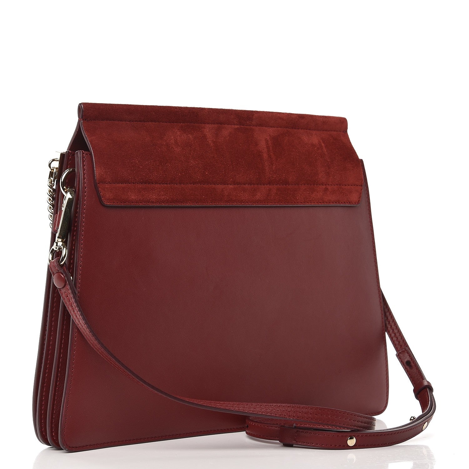 Chloe Calfskin Suede Medium Faye Shoulder Bag Plum Purple 3 of 7