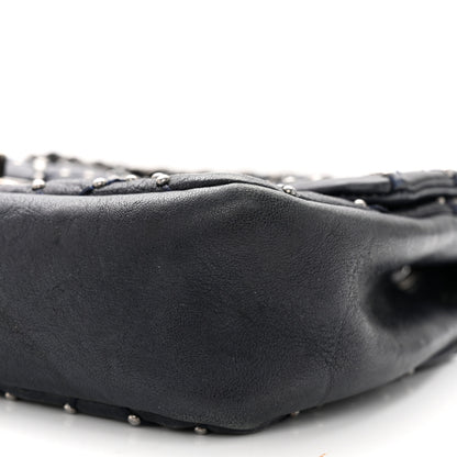 Chanel Washed Lambskin Studded Metal Beauty Flap Navy 10 of 11