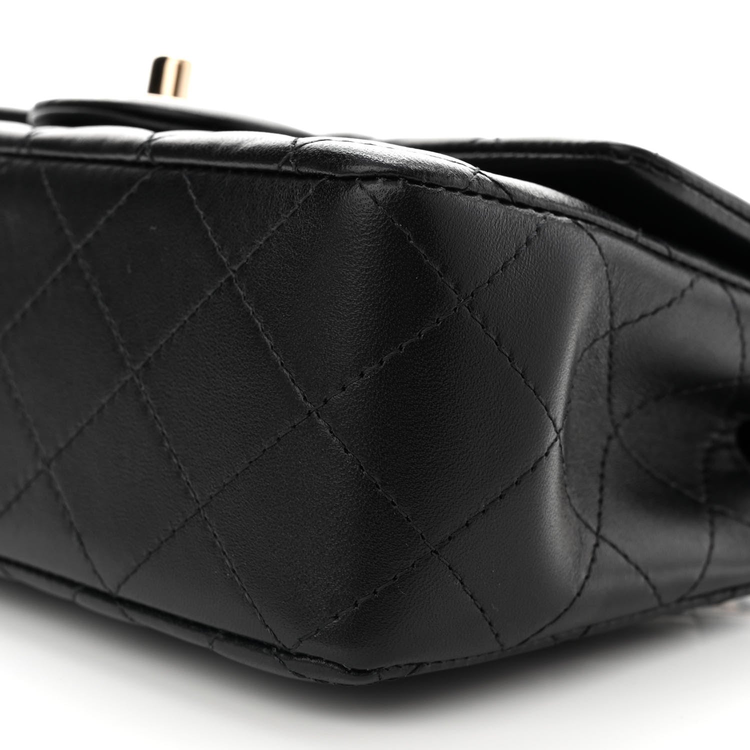 Chanel Lambskin Quilted Mini Top Handle Rectangular Flap Black 10 of 12