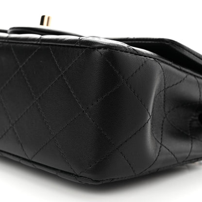 Chanel Lambskin Quilted Mini Top Handle Rectangular Flap Black 10 of 12