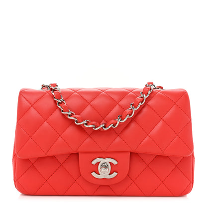 Chanel Lambskin Quilted Mini Rectangular Flap Red 1 of 16