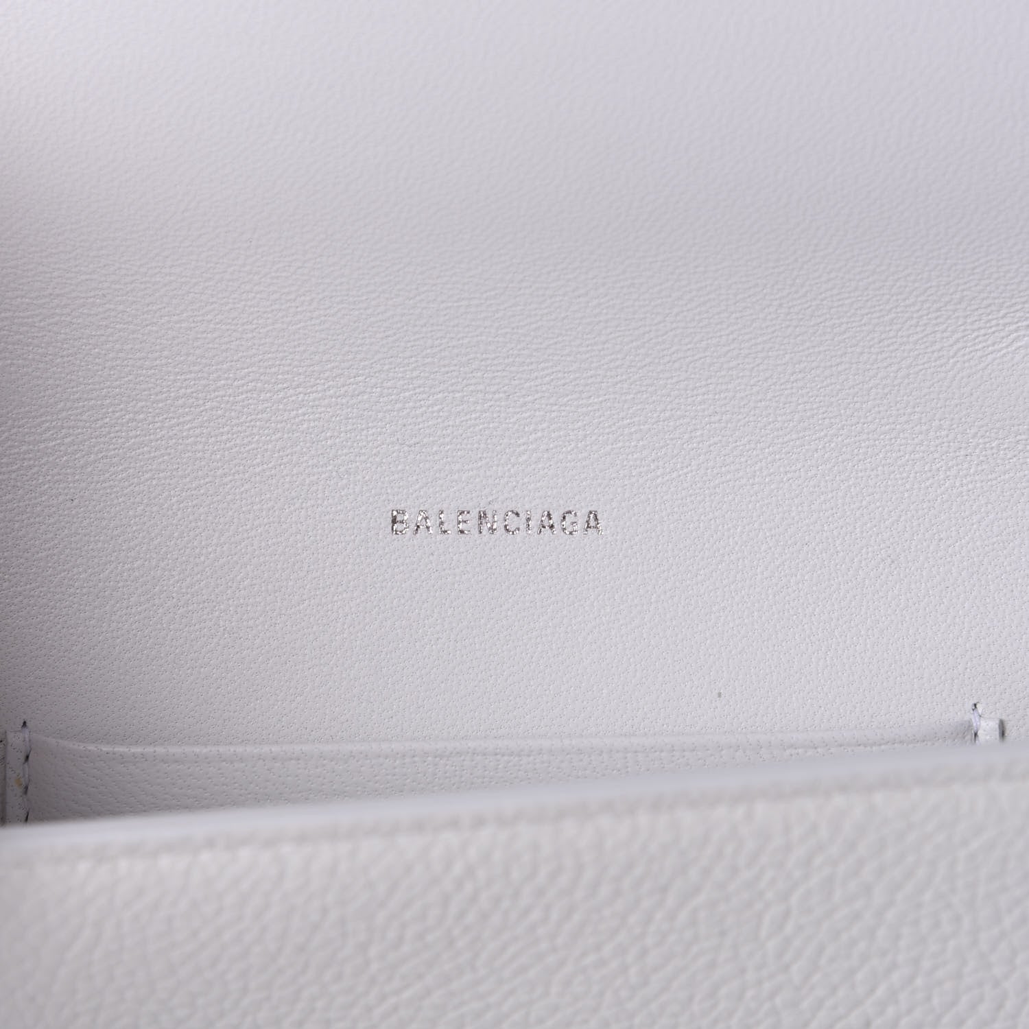 Balenciaga Grained Calfskin Logo Cash Phone Holder Wallet On Chain White Fluo Pink 8 of 12
