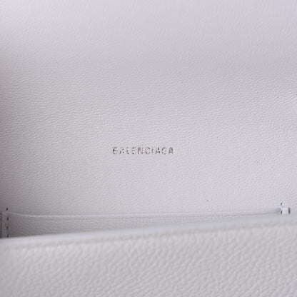 Balenciaga Grained Calfskin Logo Cash Phone Holder Wallet On Chain White Fluo Pink 8 of 12
