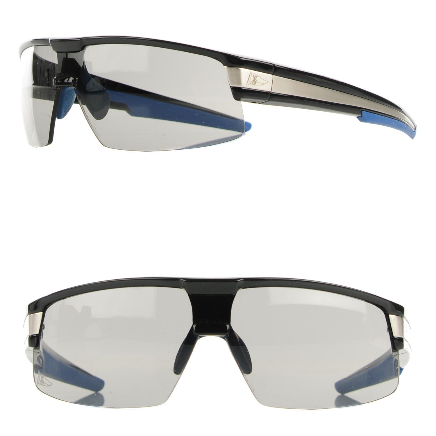 Louis Vuitton Cup GM Sunglasses Black Blue 1 of 8