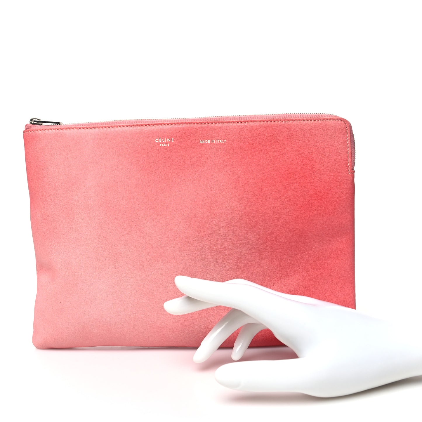 Cloudy Lambskin Solo Zip Pouch Pink
