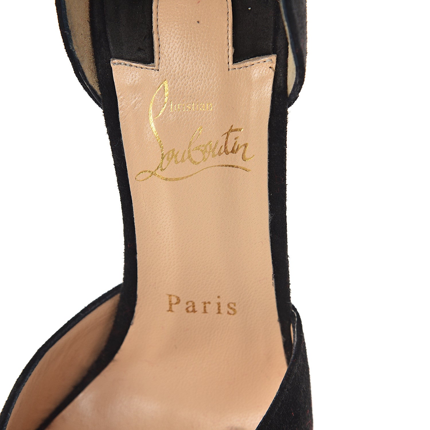 Christian Louboutin Veau Velours Aketi 100 Ankle Strap Wedge 37.5 Black 5 of 7