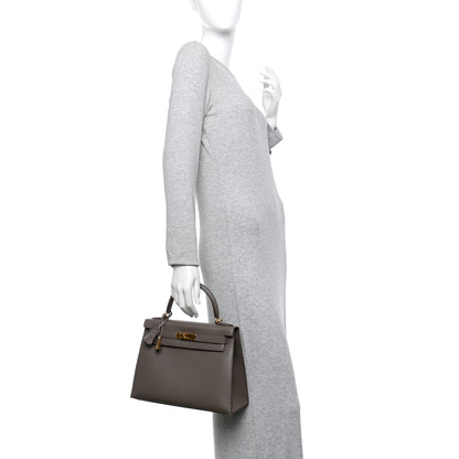 Hermes Epsom Kelly Sellier 28 Etain 2 of 13