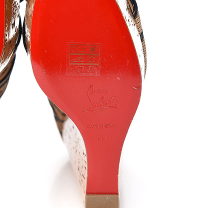 Christian Louboutin Panama Tiger Melides 140 Cork Wedges 39 Brown 7 of 9