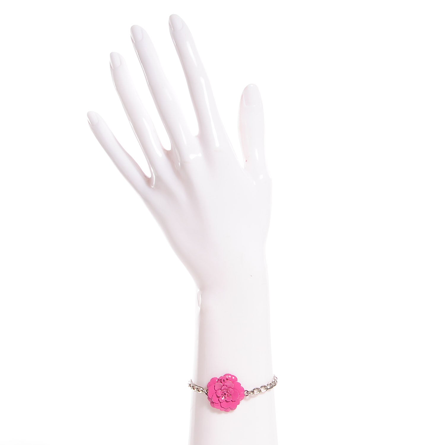 Chanel Flower Chain Camellia Bracelet Pink 2 of 5