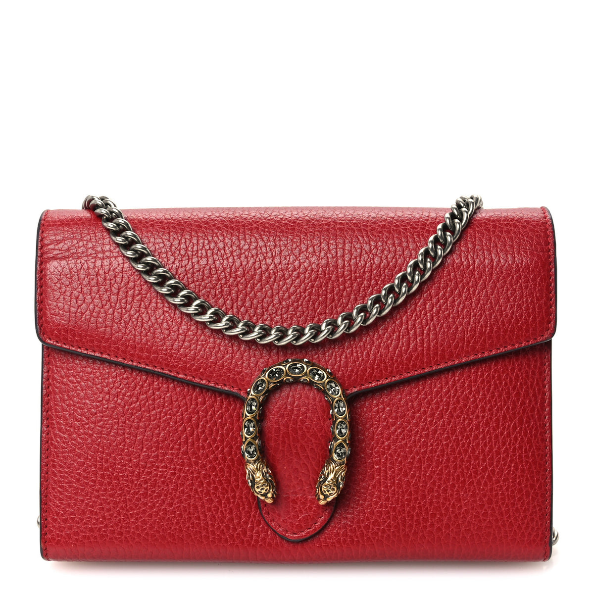 Gucci Calfskin Mini Dionysus Chain Wallet Hibiscus Red 1 of 11