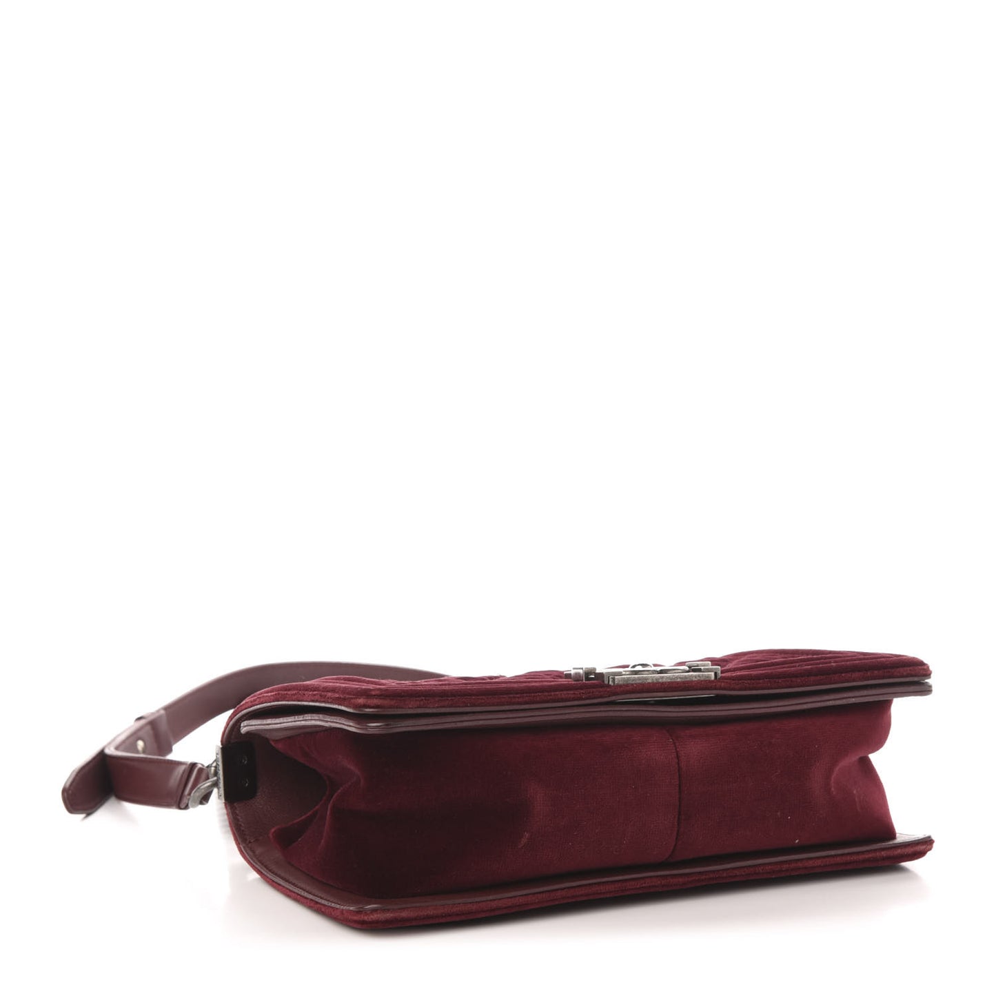Velvet Tweed Quilted Medium Boy Flap Burgundy
