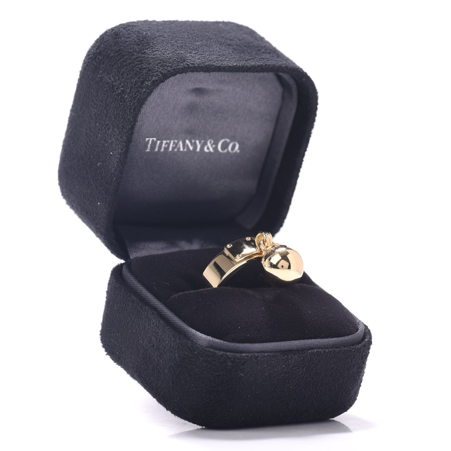 18K Yellow Gold Dangle Ball Ring 57 8