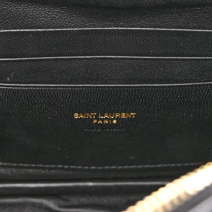 Saint Laurent Grain De Poudre Matelasse Monogram Mini Lou Camera Bag Black 6 of 11