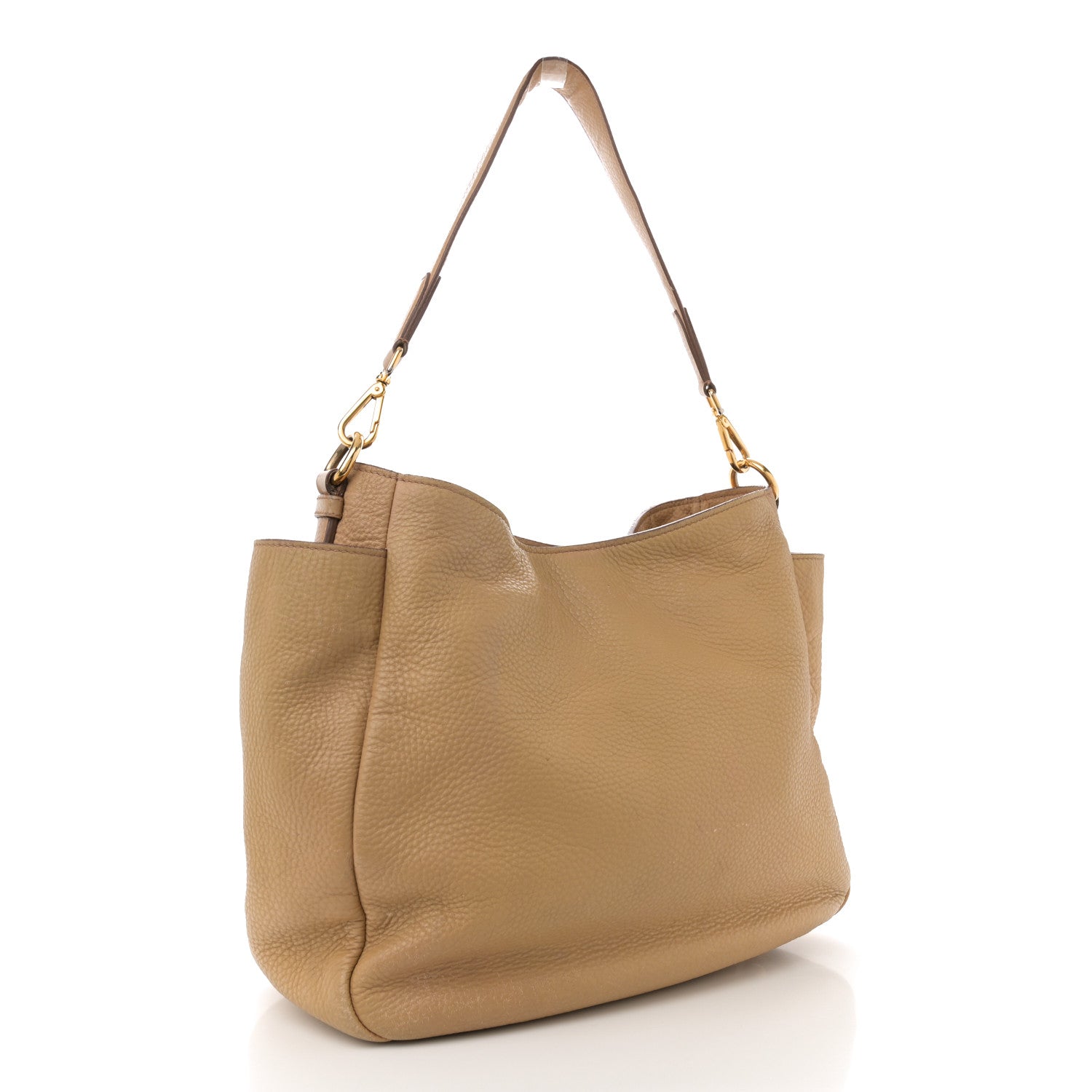 Prada Vitello Daino Side Pocket Hobo Noisette 3 of 17