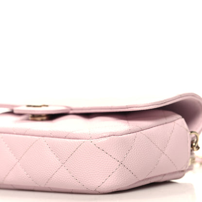 Chanel Caviar Quilted Flap Phone Holder With Chain Light Pink 12 of 12