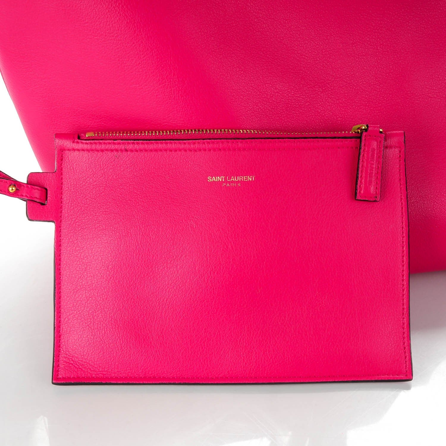 Saint Laurent Calfskin Large Shopping Tote Fuchsia 10 of 11