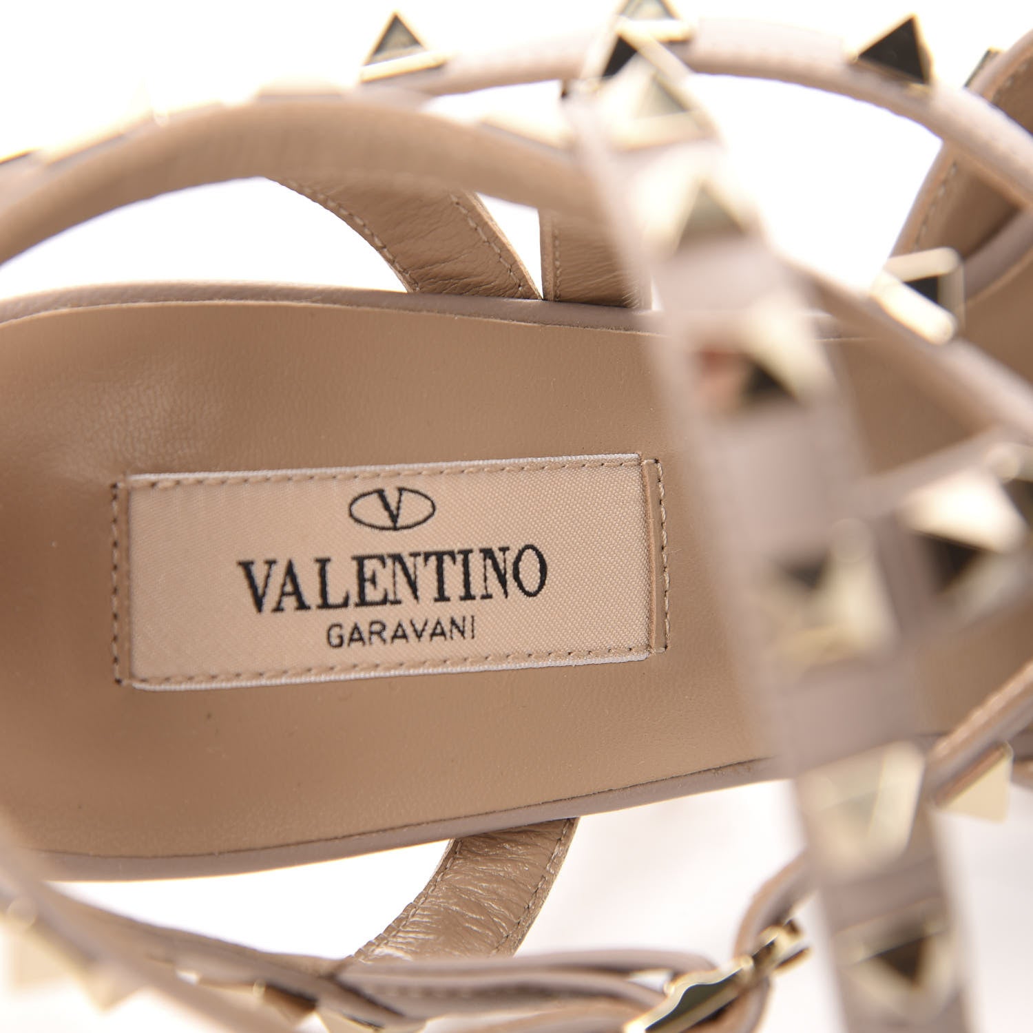 Valentino Garavani Patent Nappa Rockstud Ankle Strap 65mm Pumps 37.5 Poudre 8 of 9