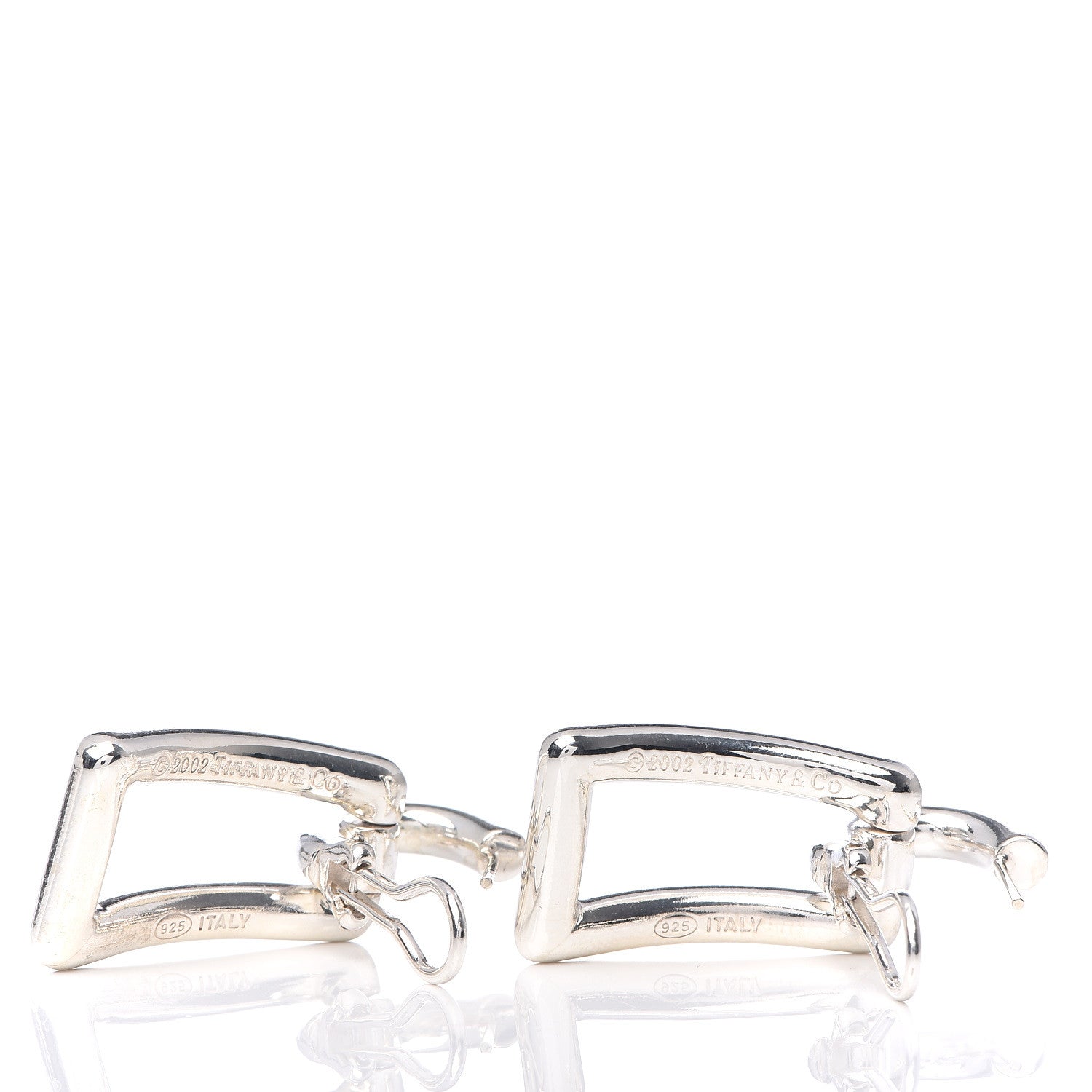 Tiffany Sterling Silver Rectangle Drop Earrings 4 of 4
