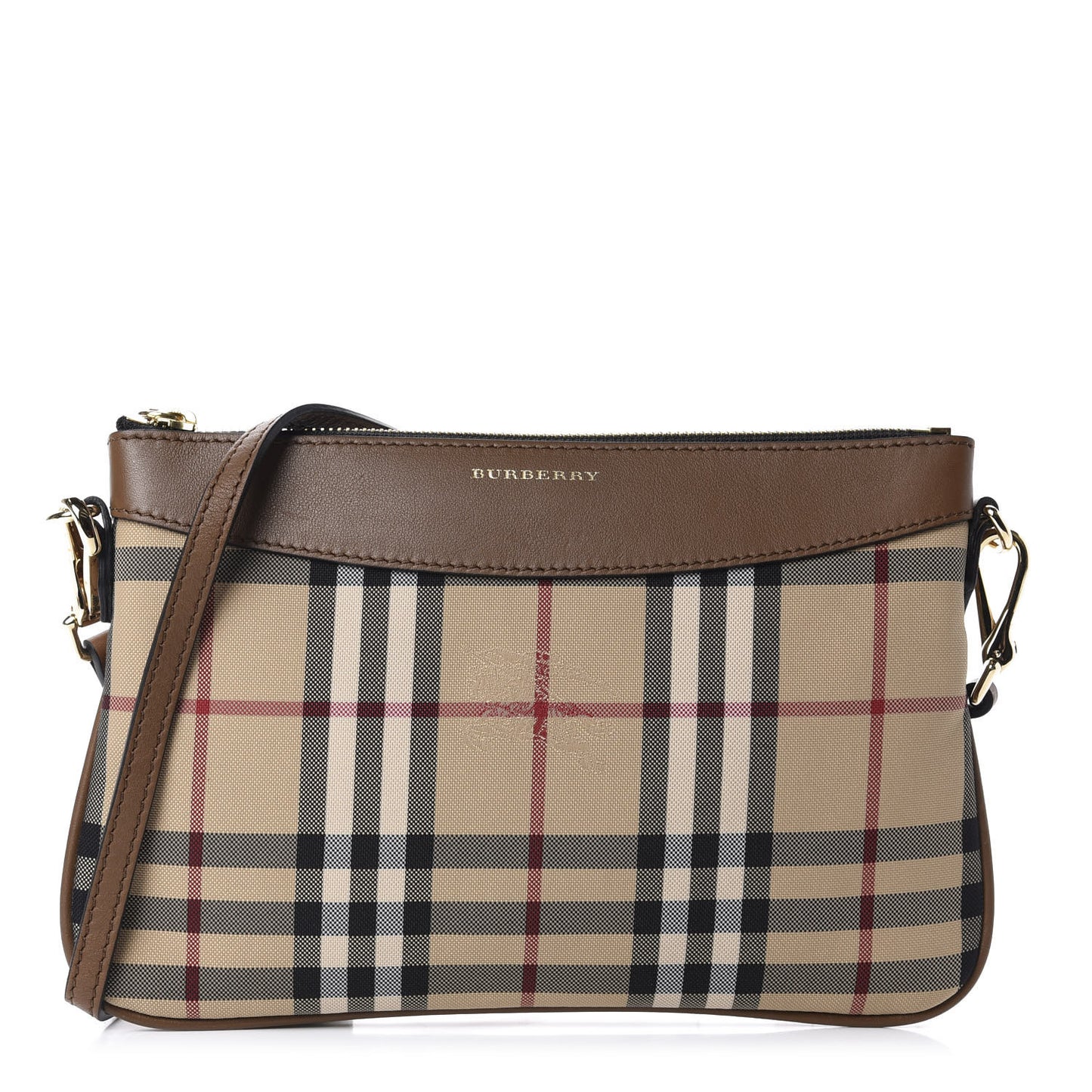 Horseferry Check Peyton Crossbody Clutch Bag Brown