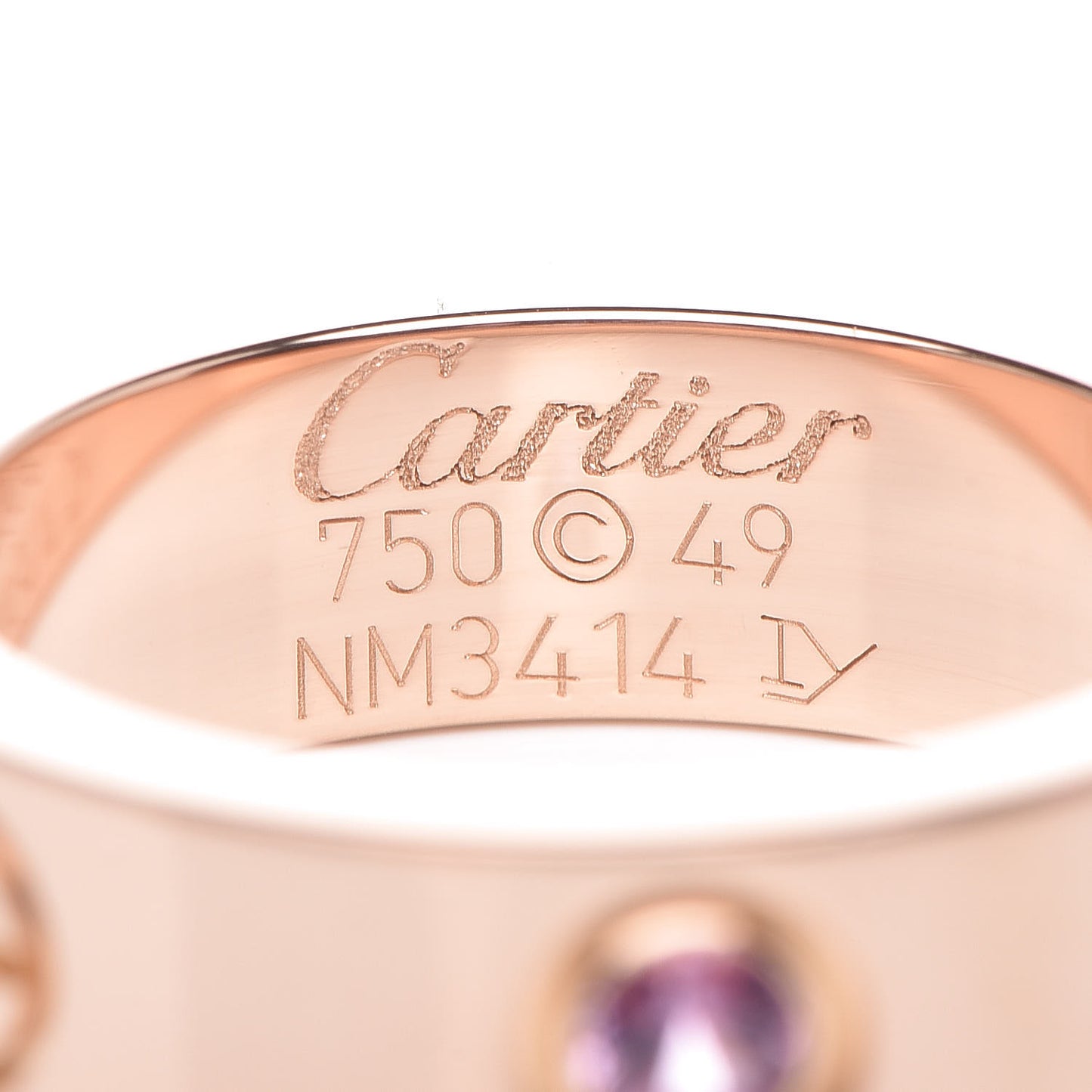 18K Pink Gold Pink Sapphire 5.5mm LOVE Ring 49 4.75