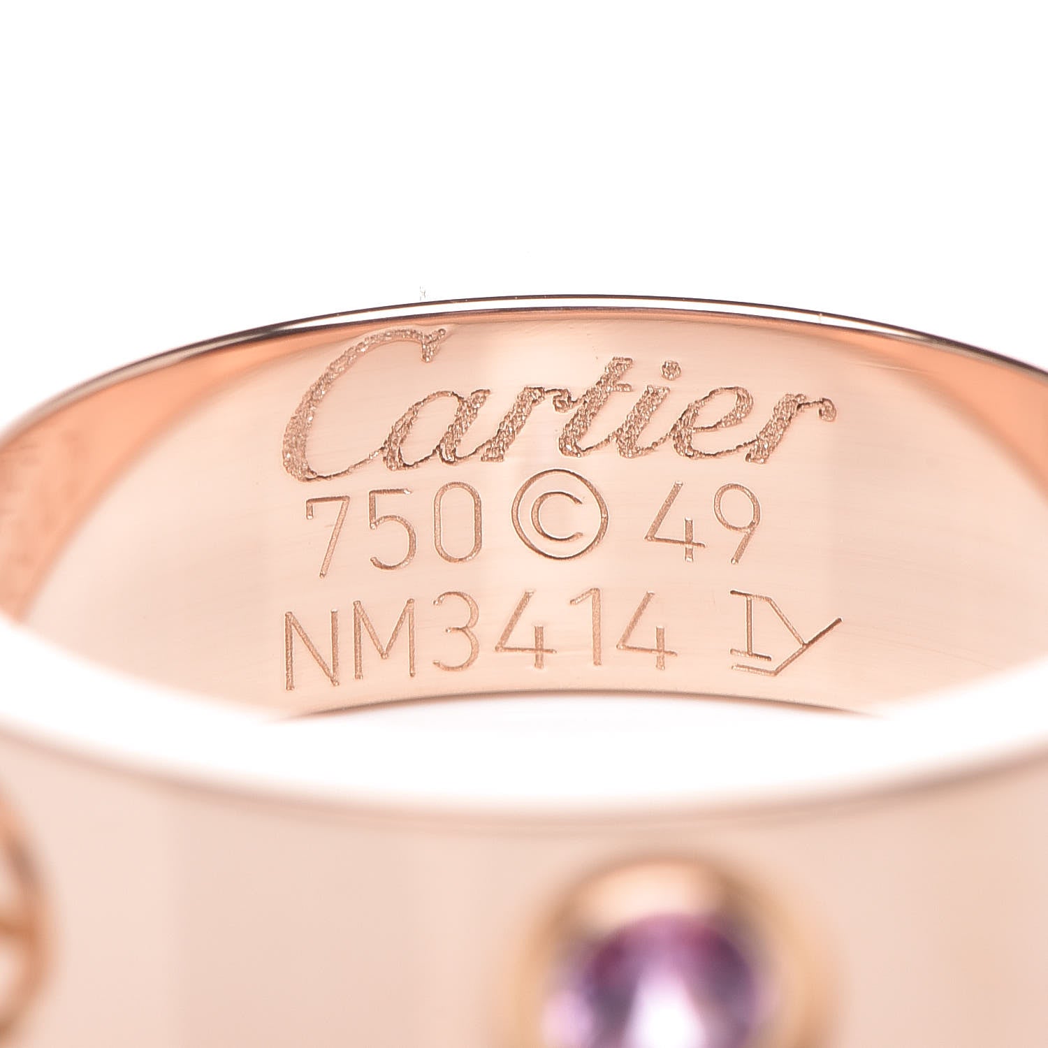 Cartier 18K Pink Gold Pink Sapphire 5.5mm LOVE Ring 49 4.75 4 of 4